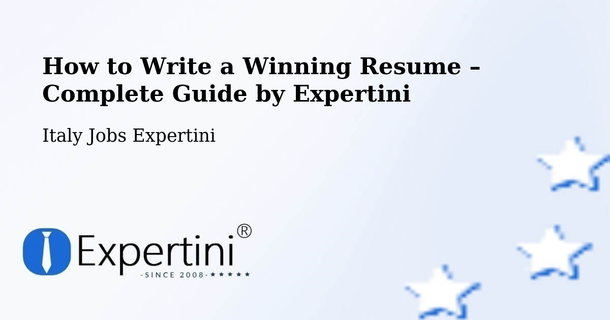 Resume Writing Guide for Job Seekers – Basicò - Basicò, Italy Jobs Expertini